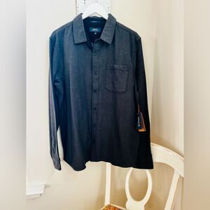 Roark Charcoal Herringbone Shirt; Size Large; NWT!